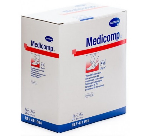 MEDICOMP COMPRESAS NON WOVEN - APOSITO ESTERIL (10 X 10 CM 25 SOBRES 2 U)