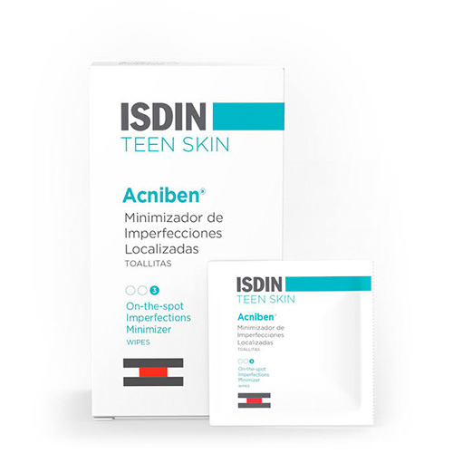 Acniben minimizador imperfecciones localizadas - isdin teen skin (30 toallitas)