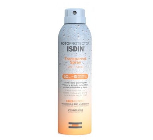 Isdin fotoprotector transparent spray wet skin spf 50 (1 envase 250 ml)