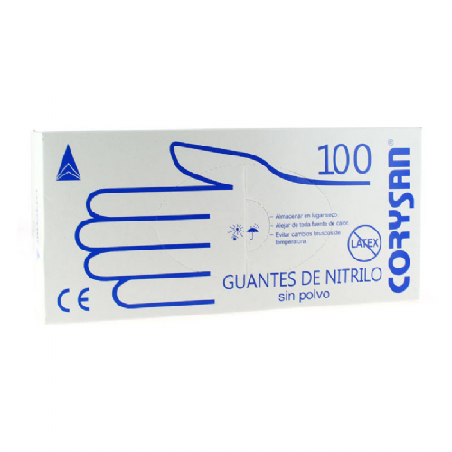 Guantes de nitrilo para exploracion corysan ambidiestro no esteril 100 unidades talla grande - corys