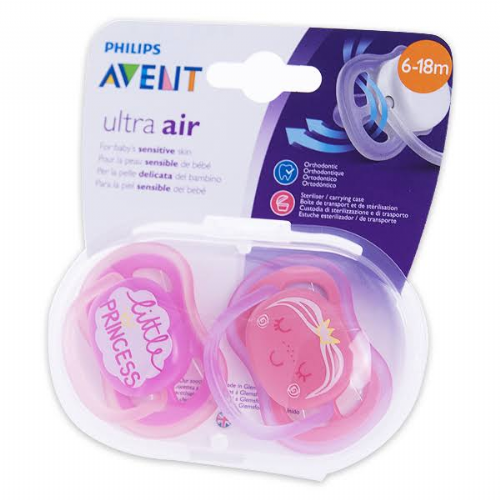 Chupete silicona - philips avent ultra air (6 - 18 m niña 2 chupetes)