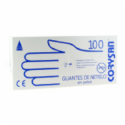 Guantes de nitrilo para exploracion corysan ambidiestro no esteril 100 unidades talla grande - corys