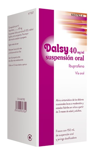 DALSY 40 mg/ml SUSPENSION ORAL , 1 frasco de 150 ml