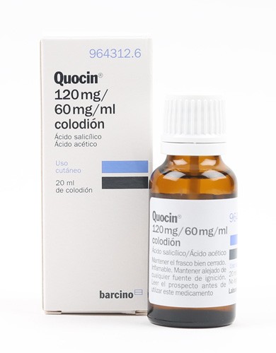 QUOCIN 120 mg/ 60 mg/ ml COLODION , 1 frasco de 20 ml