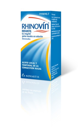 RHINOVÍN INFANTIL 0,5 MG/ML GOTAS NASALES EN SOLUCIÓN, 1 frasco de 10 ml