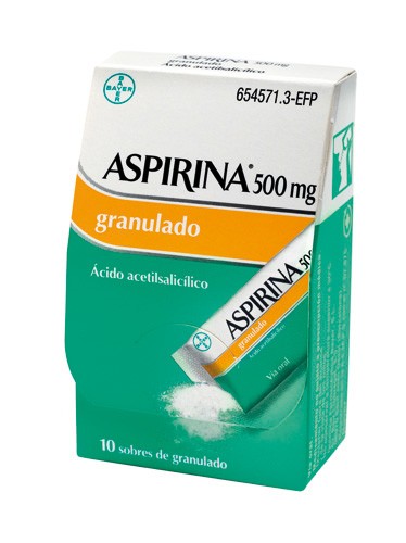 ASPIRINA 500 mg GRANULADO , 10 sobres