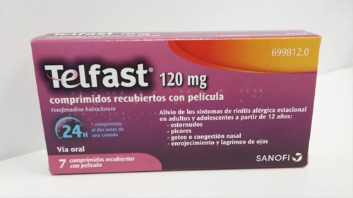 TELFAST 120 mg COMPRIMIDOS RECUBIERTOS CON PELICULA , 7 comprimidos