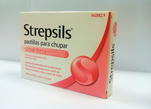 STREPSILS PASTILLAS PARA CHUPAR SABOR FRESA, 24 pastillas