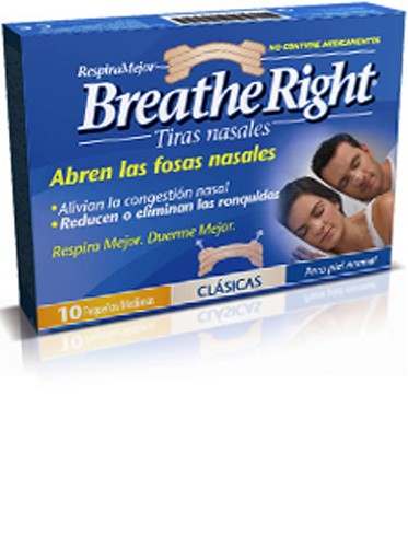 Breathe right clasicas - tira adh nasal (10 unidades talla pequeña-mediana)