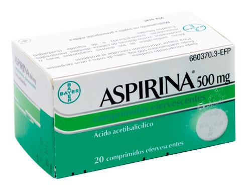 ASPIRINA 500 mg COMPRIMIDOS EFERVESCENTES , 20 comprimidos