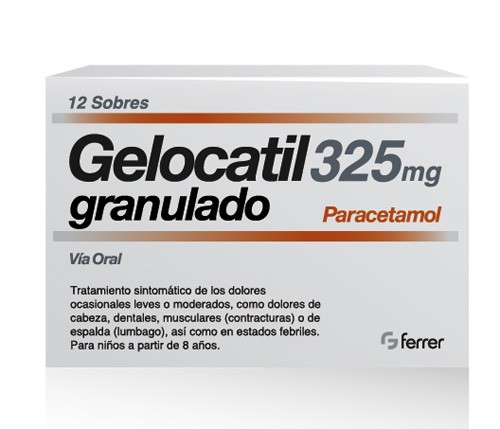 GELOCATIL PEDIATRICO 325 mg granulado , 12 sobres