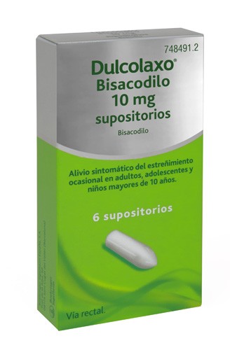 DULCOLAX BISACODILO 10 MG SUPOSITORIOS, 6 supositorios