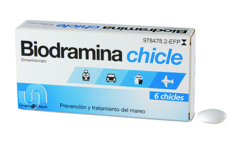 BIODRAMINA 20 mg CHICLES MEDICAMENTOSOS , 6 chicles