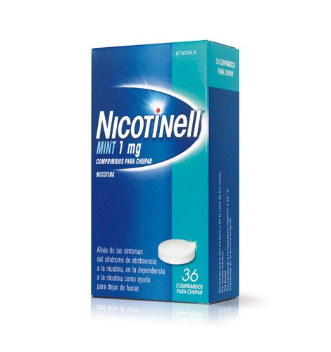 NICOTINELL MINT 1 mg COMPRIMIDOS PARA CHUPAR, 36 comprimidos