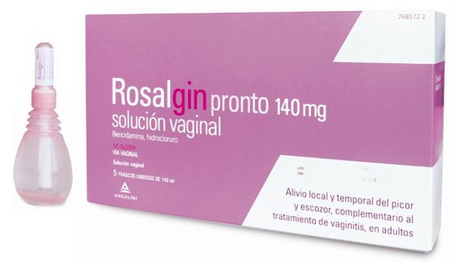 ROSALGIN PRONTO 140 mg SOLUCIÓN VAGINAL, 5 envases unidosis de 140 ml