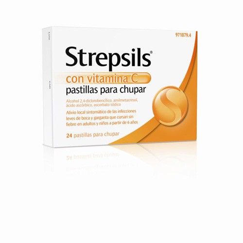 STREPSILS CON VITAMINA C PASTILLAS PARA CHUPAR , 24 pastillas